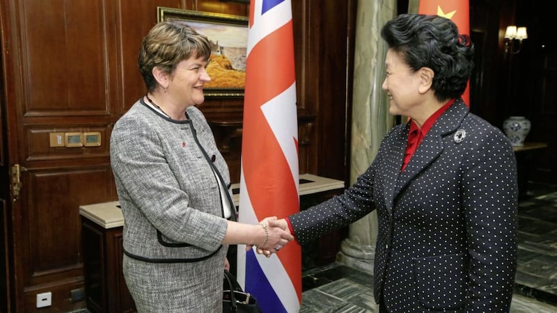 Arlene Foster met with the&nbsp;Chinese vice premier Madam Liu Yangdong in Shanghai. Picture by Kelvin Boyes, Press Eye