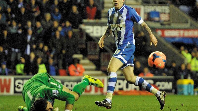 James McClean in action for Wigan Athletic 