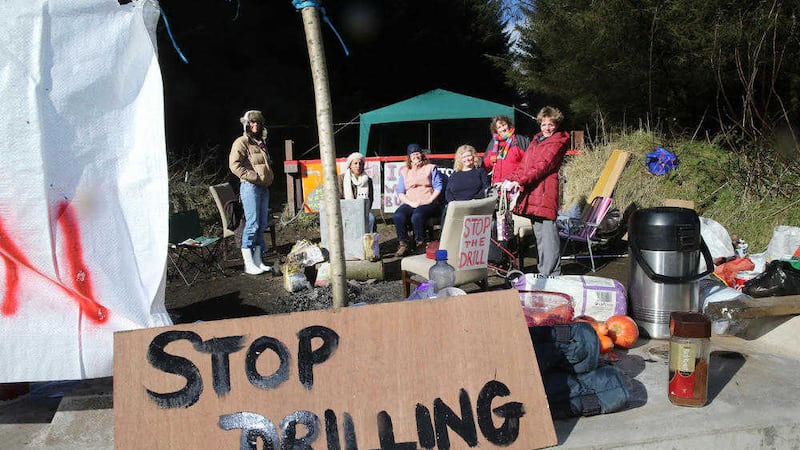 Protesters are continuing their sit-in at the Woodburn Forest site near Carrickfergus in opposition to a proposed oil drill. Picture by Hugh Russell. 