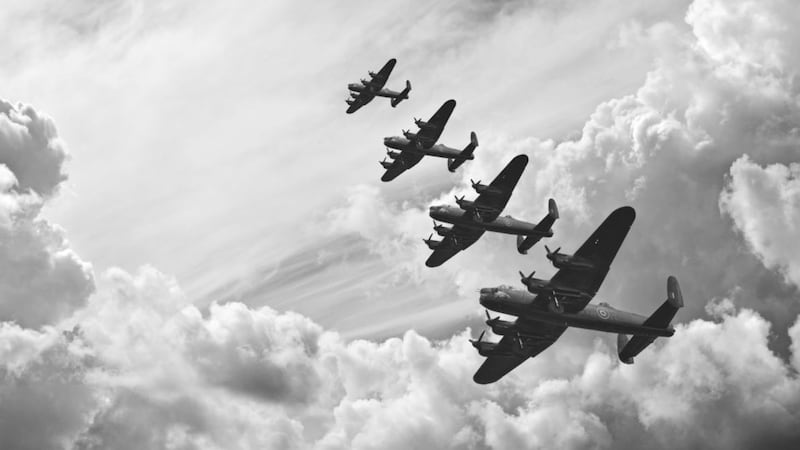 Lancaster bombers from Battle of Britain in the Second World War 
