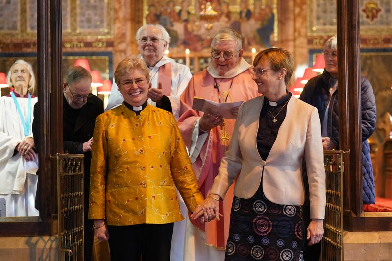 Catherine Bond and Jane Pearce were given a round of applause by the congregation after the blessing