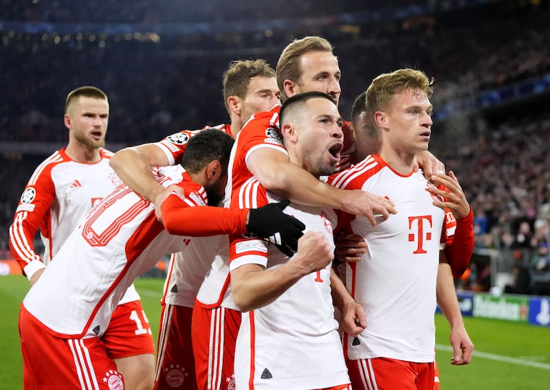 Bayern Munich’s Joshua Kimmich (right) scored the winning goal