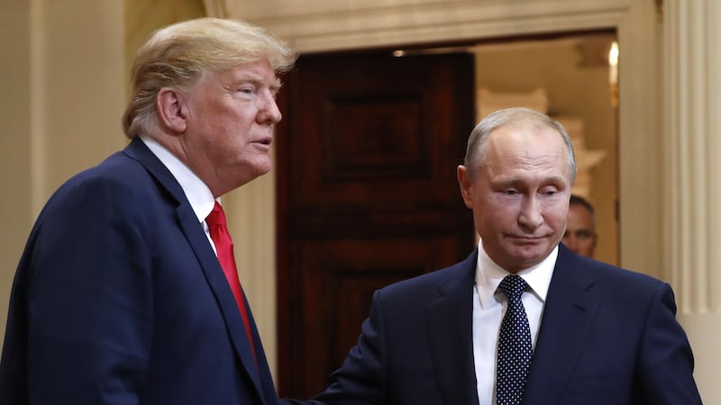 The latest sees the US president’s face melded with that of the Russian leader.