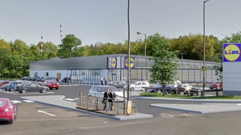 CGI of Lidl&#39;s new replacement store in Omagh. 
