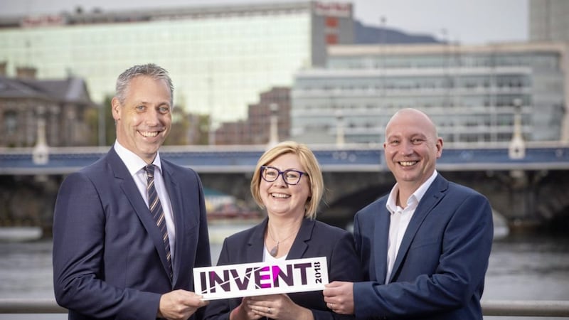 Julie and David Gray of Gray&#39;s Clip are congratulated on their success in Invest 2018 by Gavin Kennedy of Bank of Ireland UK 