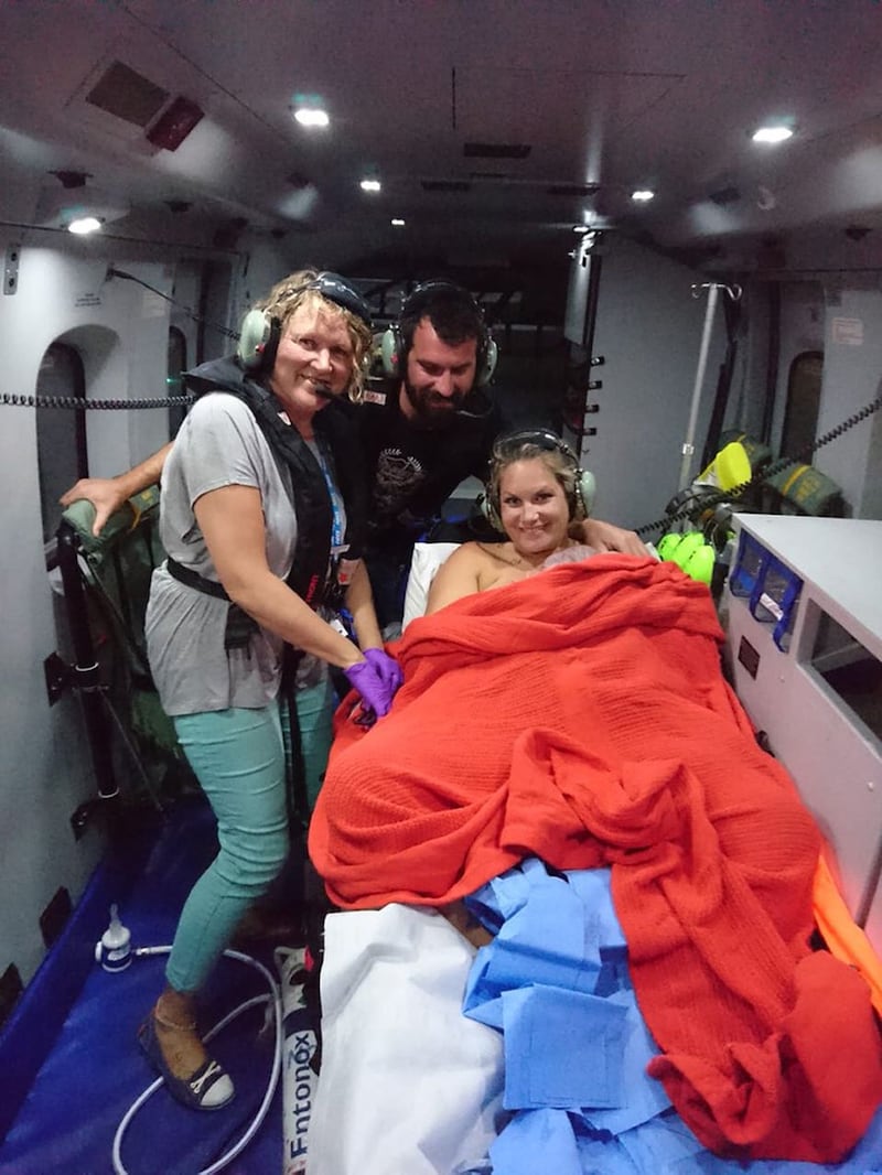 Baby born on helicopter