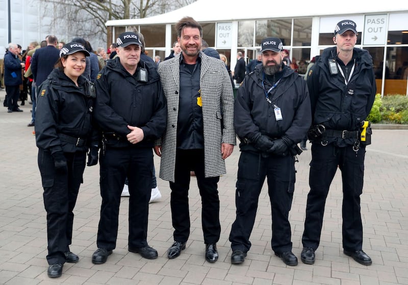 Nick Knowles and police officers