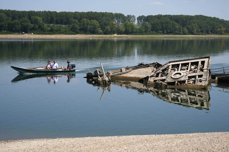 Danube River water levels drop so low that Second World War ships are emerging