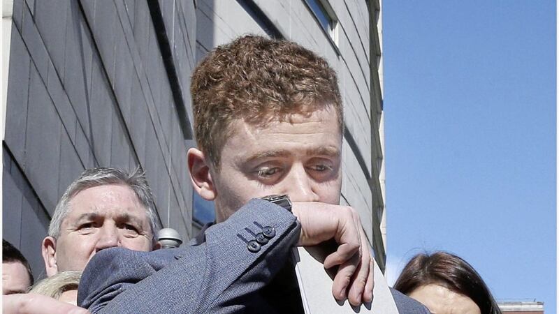 Paddy Jackson outside court following the verdict. Picture by Hugh Russell 