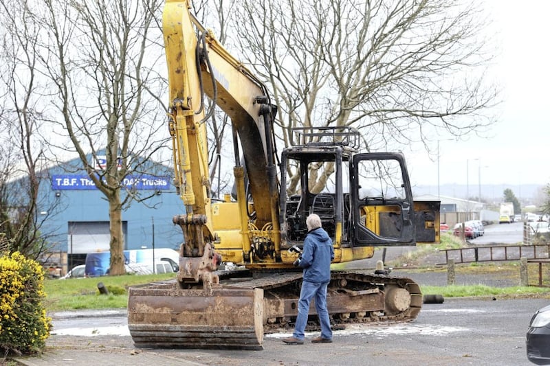 A Danske Bank ATM in Newtownabbey has been ripped from a wall by thieves using a stolen digger...The incident occurred on the Mallusk Road at around 3:10am on Friday when the digger was used to remove the built-in cash machine from the wall. Picture Mal McCann... 