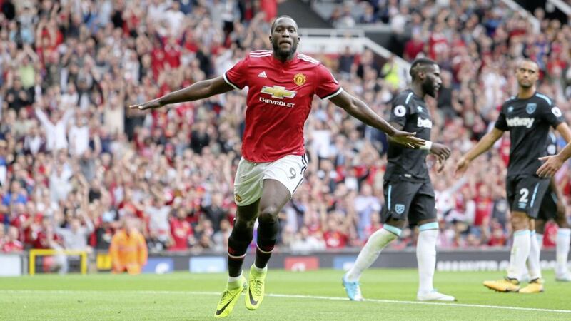 BT Sport&#39;s football results show is to be live streamed on Twitter in the UK for the first time today. Pictured is Romelu Lukaku scoring in his side Manchester United&#39;s first game of the new Premier League season last week 