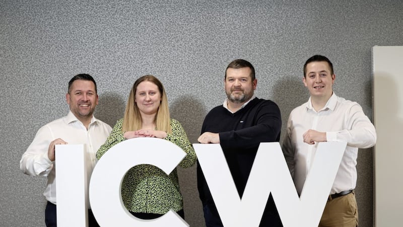 ICW Group&#39;s Laurance Belton (operations director Europe), Rhonda Ferguson (broker team manager), Andrew Coates (sales director) and Gerard Devine (direct sales manager) 