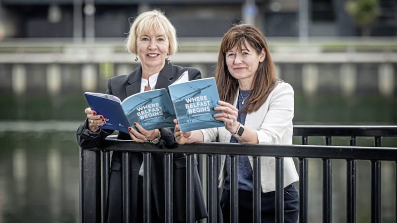 Maritime Belfast Trust chair Marie Therese McGivern (left) with chief executive Kerrie Sweeney. 