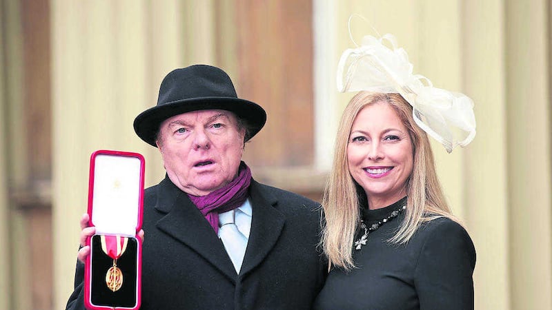 Sir Van Morrison with daughter Shana Morrison after he was knighted in London this year. Picture by Yui Mok, Press Association 