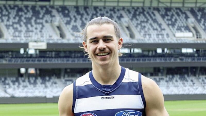Former GAA Young Footballer of the Year Oisin Mullin has adapted quickly to the AFL     Picture: Geelong Cats Media 