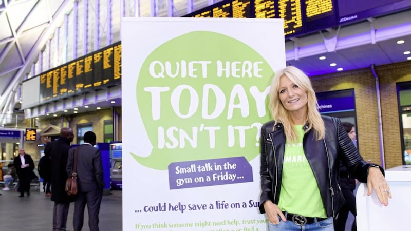 Gaby Roslin is promoting the Samaritans and British rail industry initiative Small Talk Saves Lives 