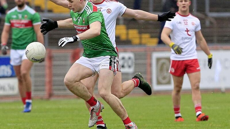 Tyrone will hope Peter Harte is fit to return for their clash with Mayo that will determine who plays in Division Two and who drops to Division Two next year. Picture by Philip Walsh 