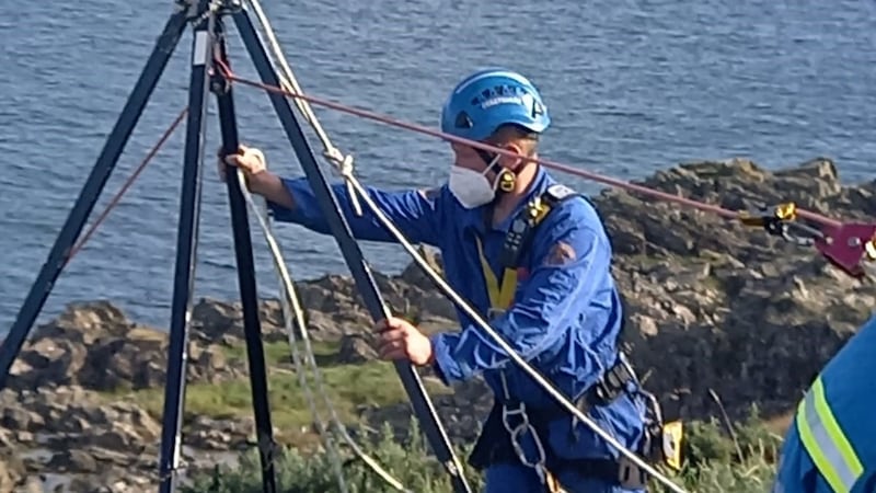 &nbsp;Emergency workers rescuing an 11-year-old girl from a cliff ledge at Ardglass Golf Club in Co Down after she slipped and fell.