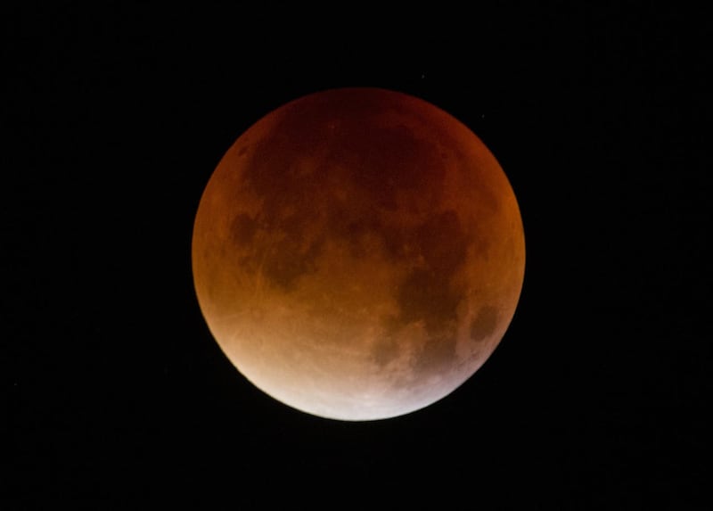 The moon during a lunar eclipse