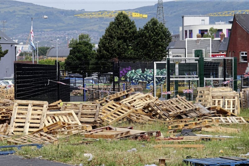 Pallets collected on the Bloomfield Walkway in east Belfast