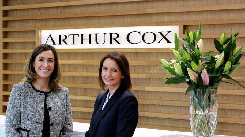 Emma-Jane Flannery (left) with Arthur Cox managing partner Catriona Gibson 