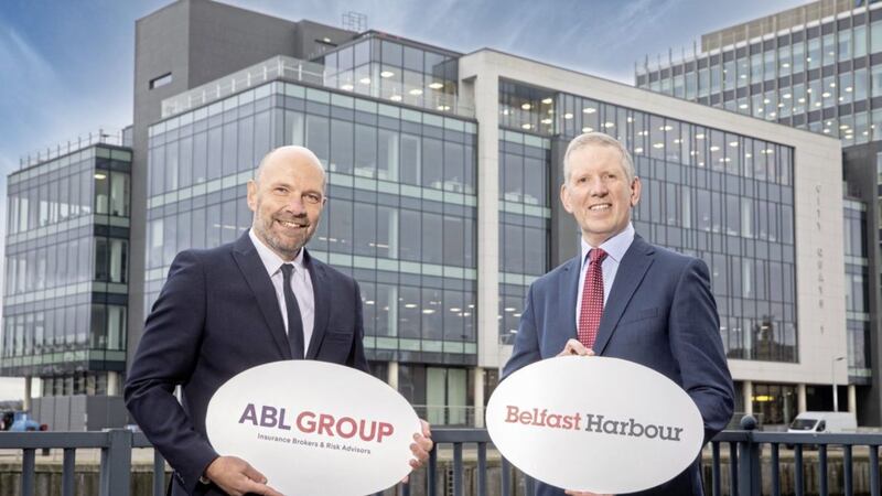 Maurice Boyd, chief executive of ABL Group, with Graeme Johnston of Belfast Harbour. Picture: Brian Thompson 