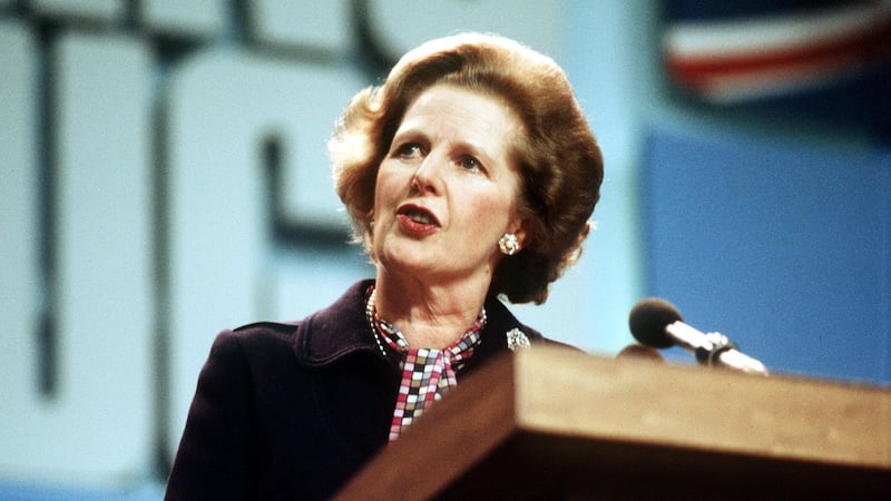 Former prime minister Margaret Thatcher giving a speech during a Conservative Party Conference (PA)