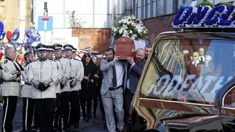 The funeral of murder victim Ian Ogle in east Belfast Picture Mal McCann. 