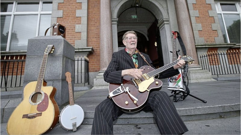 Micky Doran back at the Town Hall in Newry where he performed many times with the Hilton Showband. Picture by Hugh Russell. 