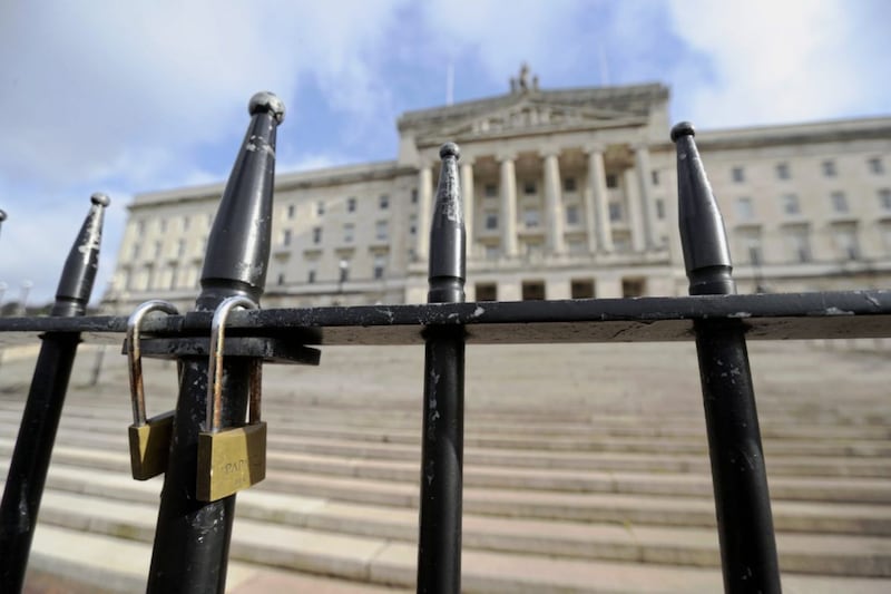 Locked gates at Stormont in Belfast. Picture by Niall Carson/PA 