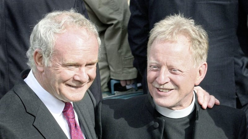 The Reverend Dr David Latimer with former First Minister Martin McGuinness 