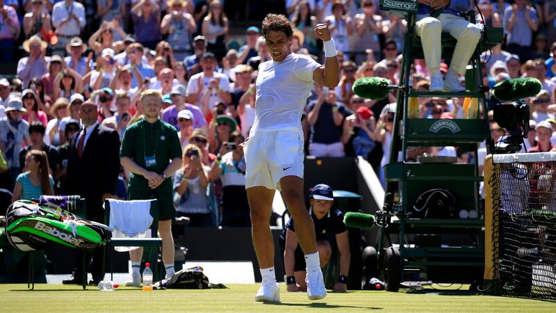 Rafael Nadal is pleased with his win over Thomaz Bellucci in the first round of the men's singles at Wimbledon on Tuesday<br />Picture: PA