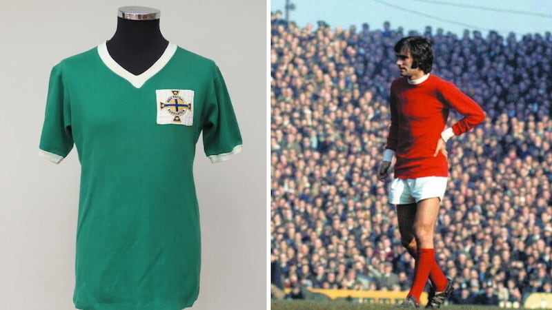 George Best's number seven Northern Ireland shirt from his first year of international football in 1964 is going under the hammer on Thursday