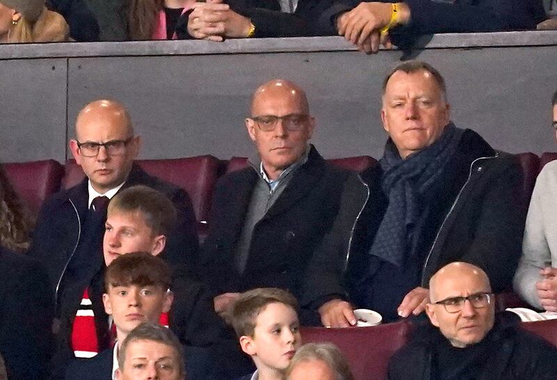 INEOS director of sport Sir Dave Brailsford, centre, also attended the meetings