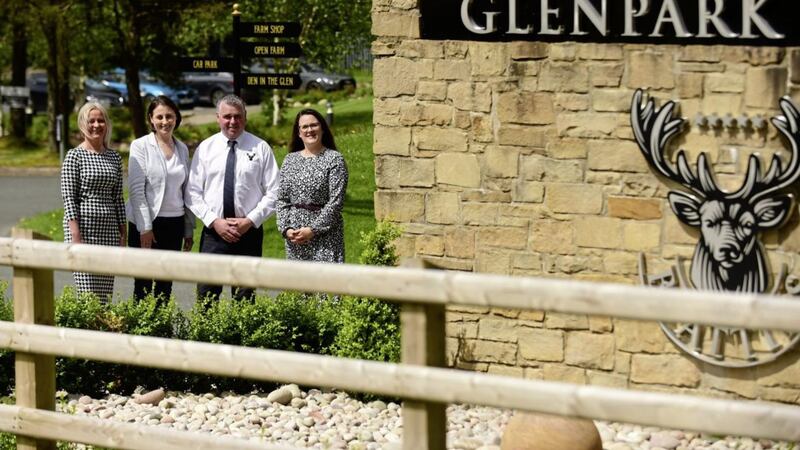 Glenpark Estate owners Selina and Richard Beattie join Sheena Dickson (Tourism NI) and estate general manager Roberta Cuddy as they launch new facilities at the park 