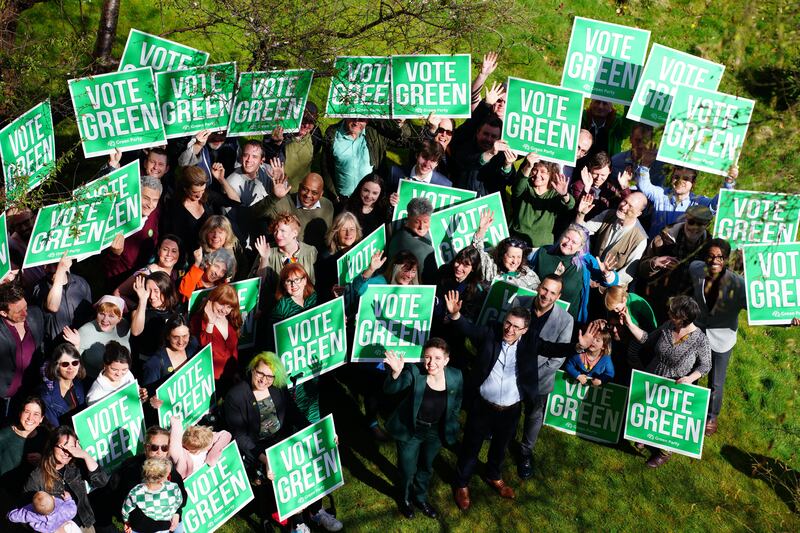Green Party councillors and campaigners at their local election campaign launch in Bristol