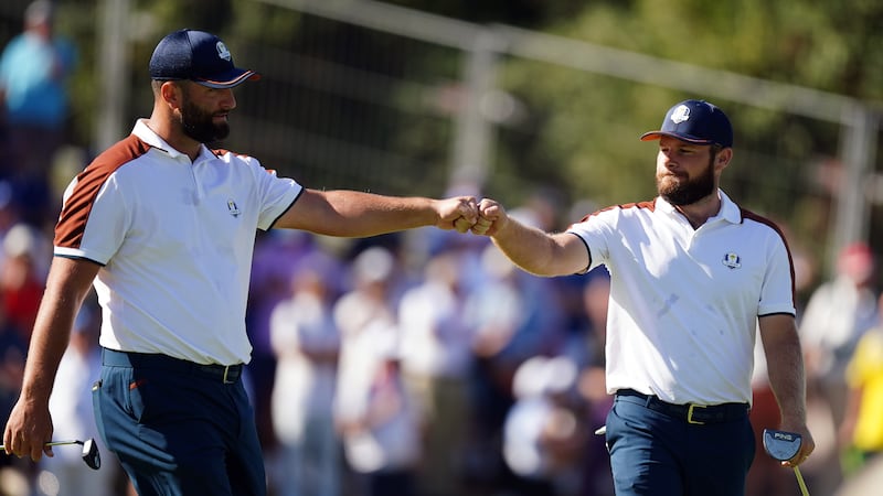Jon Rahm (left) and Tyrrell Hatton are not exploiting a “loophole” to remain eligible for the Ryder Cup, according to DP World Tour boss Guy Kinnings