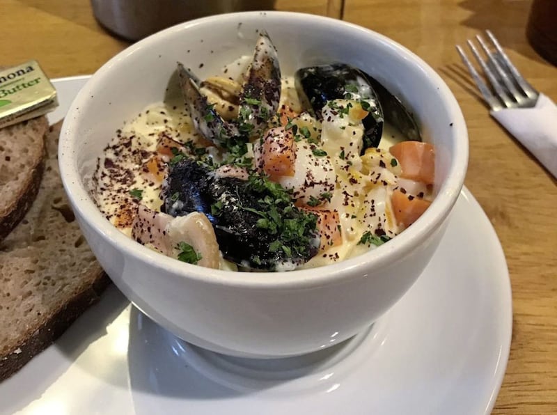 Seafood chowder at O&#39;Connors Bar, Ballycastle Picture: Anna Crockard 