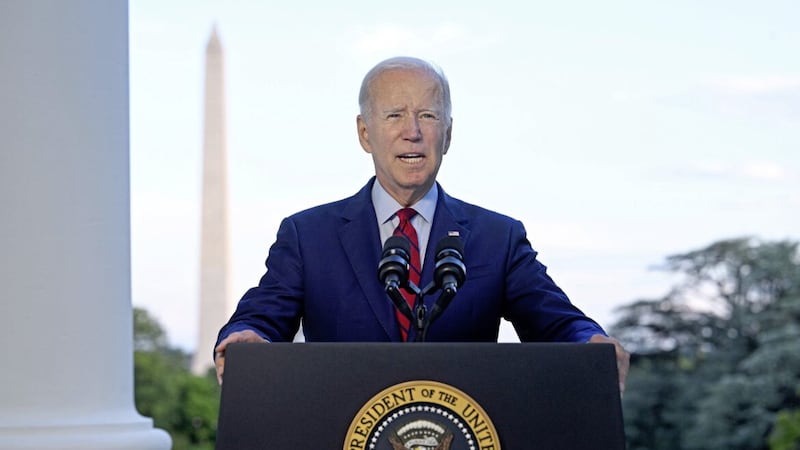 President Joe Biden announces that a US airstrike killed al-Qaida leader Ayman al-Zawahri in Afghanistan. (Jim Watson/Pool via AP) 