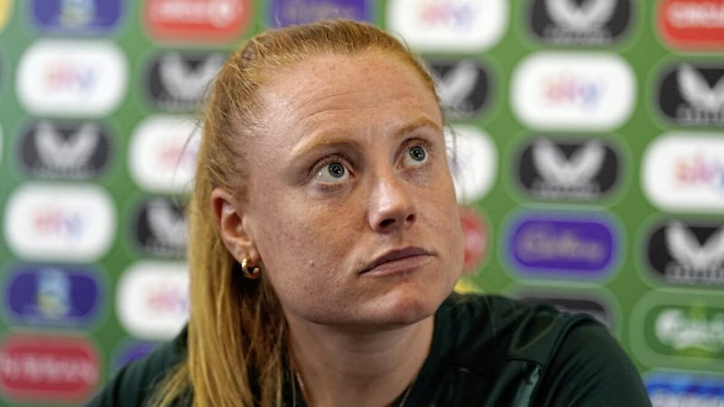 Republic of Ireland&#39;s Amber Barrett during a media day at the O&#39;Reilly Hall, Dublin 