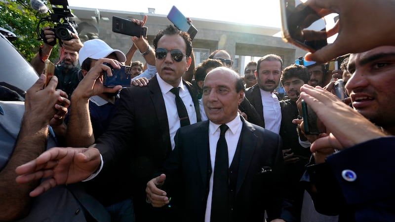 Lawyers for former Pakistani prime minister Imran Khan said an appeals court has suspended his corruption conviction and three-year prison sentence (Anjum Naveed/AP)