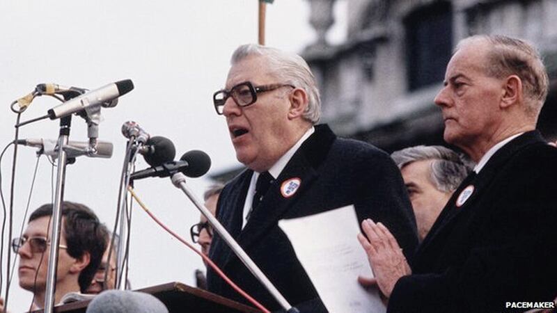 Unionist leaders in 1985, including Ian Paisley of the DUP and Jim Molyneaux of the UUP, led the &#39;Ulster says no&#39; campaign against 1985&#39;s Anglo-Irish Agreement. The support they hoped for in House of Commons votes never materialised &ndash; an echo of how little support there was for the DUP&#39;s position in this week&#39;s Stormont brake vote 