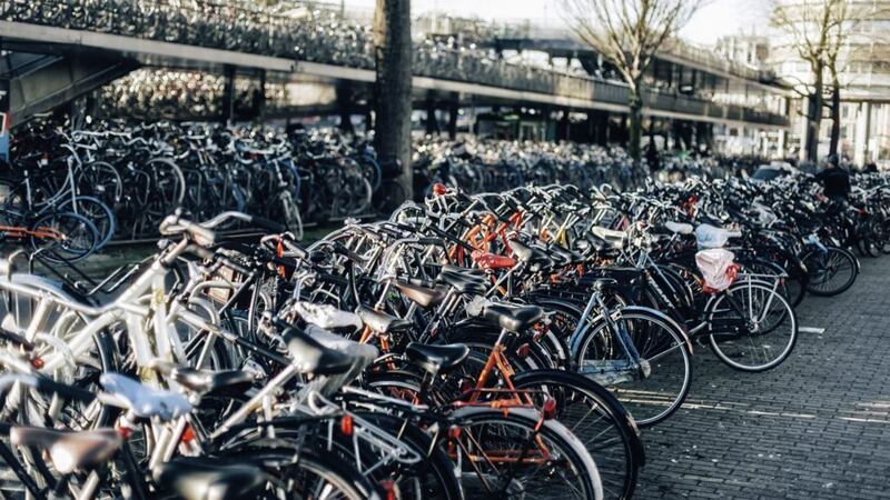 A Dutch bike park &ndash; an extensive and safe cycle network makes bikes the principal mode of transport for many people in The Netherlands 