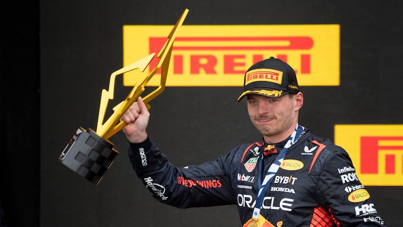 Red Bull Racing’s Max Verstappen, of the Netherlands, celebrates his victory after the Formula One Canadian Grand Prix auto race Sunday, July 18, 2023, in Montreal. (Paul Chiasson/The Canadian Press via AP)