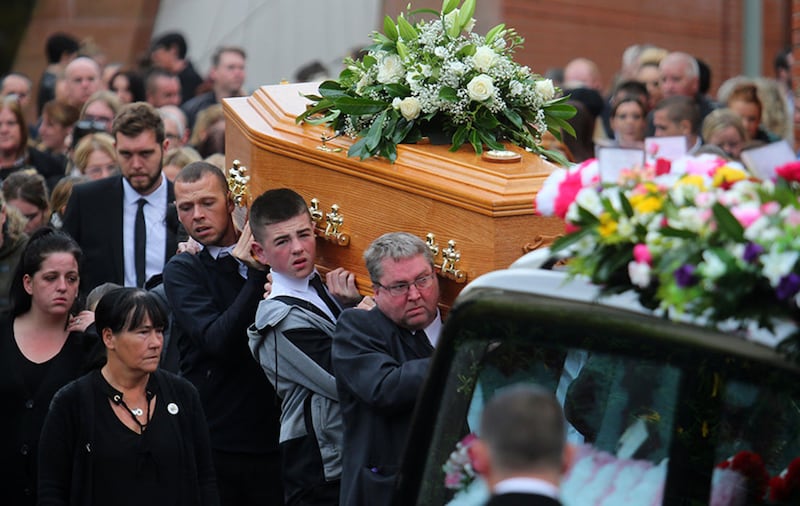 The funeral of mother-of-six Fiona McNally. Picture by Mal McCann &nbsp;