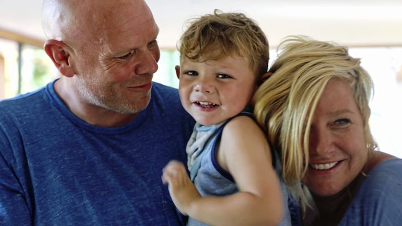 Tom Kerridge with his family, Acey and Beth 