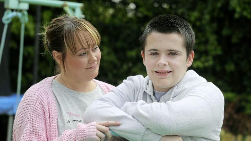 Hayden Kelly with his mum Shauna Kildea at their home in Strabane. Picture by Hugh Russell. 