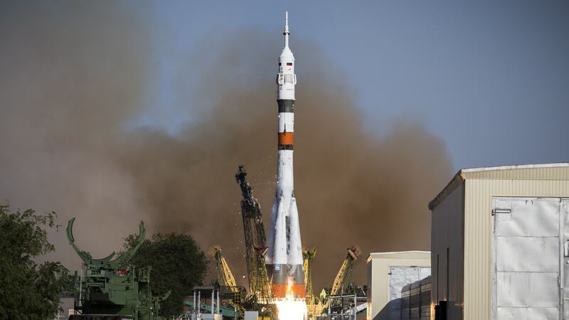 The capsule was launched by a new Soyuz 2.1a rocket.