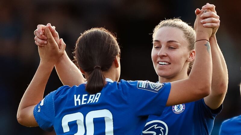 Niamh Charles (right) is a Chelsea team-mate of Sam Kerr (left) (Rhianna Chadwick/PA)