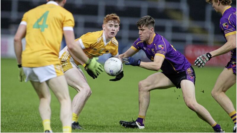On his Down SFC bow for Clonduff on Monday night, teenager Paudie Clancy produced a classy performance, scoring 2-2 - including a superb second goal. Picture by Hugh Russell 